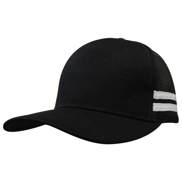 American Premium Twill/Mesh Deep Fit Trucker with Stripes Thumbnail